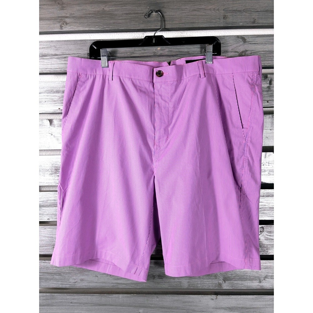 Dunning Golf Short Mens 42 Purple Pink Striped Stretch Performance NEW